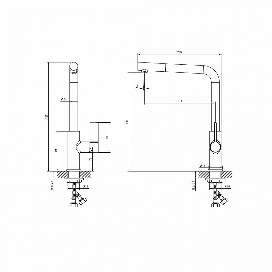 Комплект мивка и смесител 8301 GRAY + 718650 GRAY – Inter Ceramic 11.12.77.0104 – снимка 4